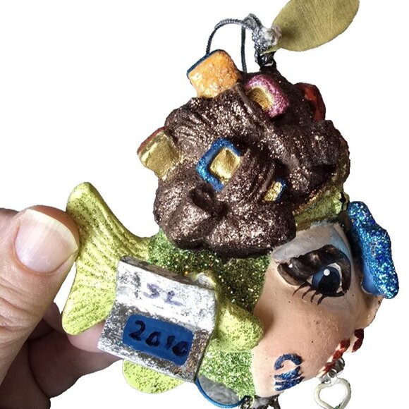 Katherine's Collection Texting Diva Ornament Star Sunglasses Glitter Fish Lady - Picture 6 of 6